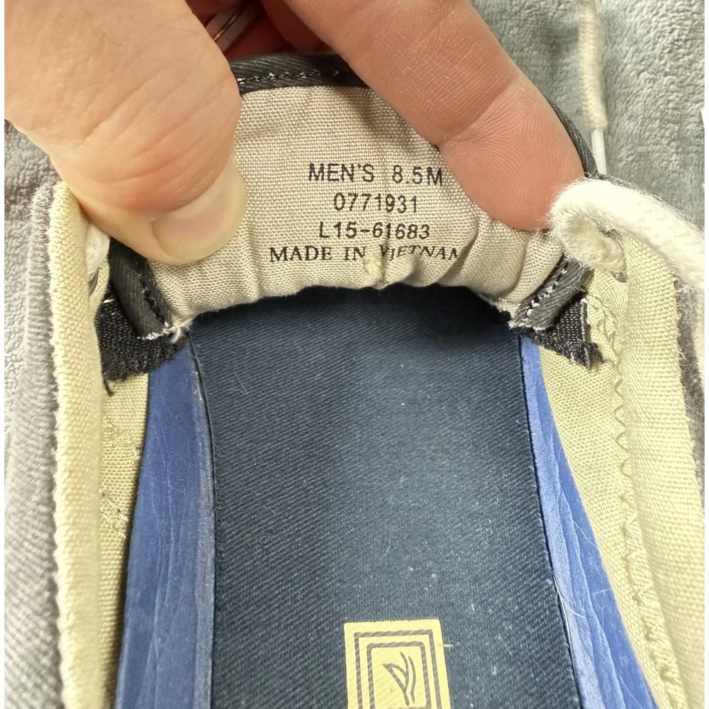 Sperry Top-Sider Shoes Mens Size 8.5 Gray Canvas‎ Lace Up Sneakers Boat Casual